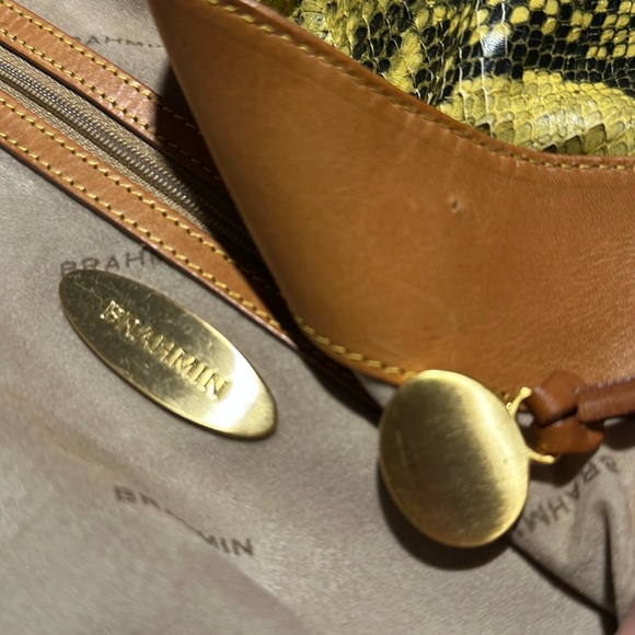 Brahmin Jackie Hobo Python Embossed Shoulder Bag Pristine - Picture 12 of 16